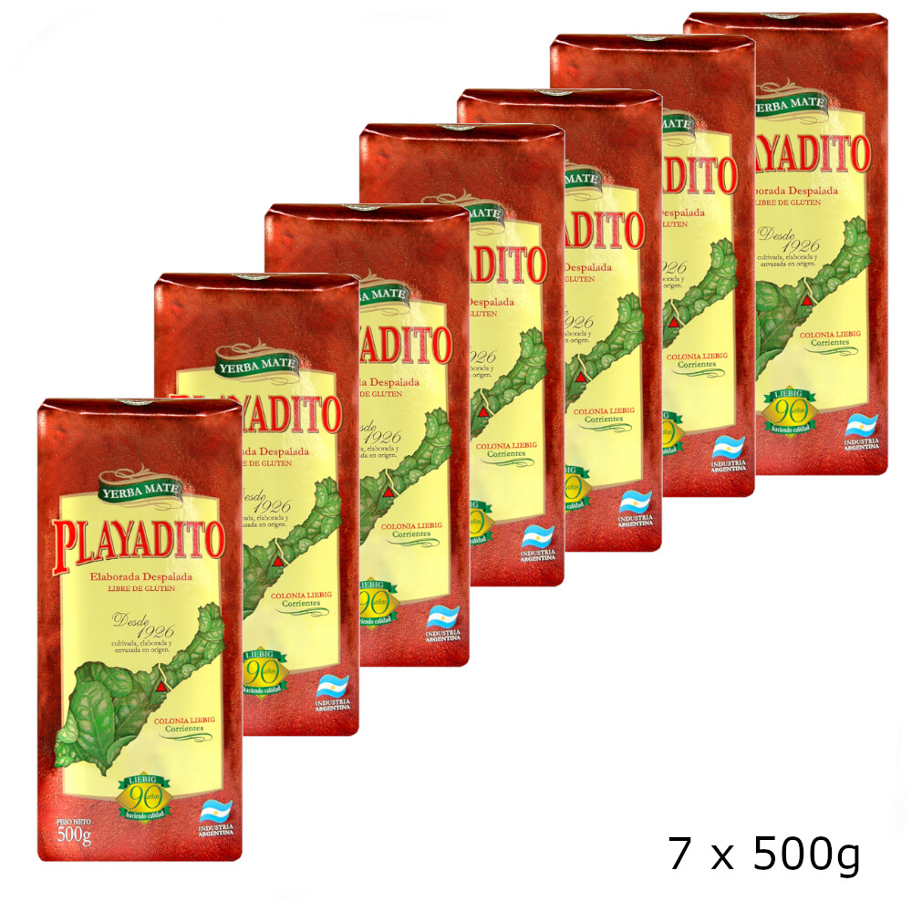 Yerba Mate Playadito Argentina/Argentine Loose Leaf Yerba Despalada (7x500g)