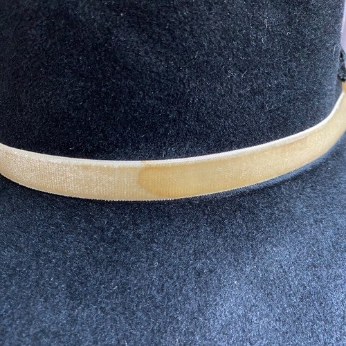 Vintage Louise grüner Hut Knopf verziert schwarz Velours Filz breite Krempe Cloche - Bild 6 von 10