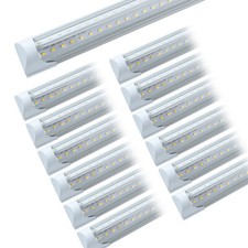 4FT 12 Pack LED Shop Light T8 Linkable Ceiling Tube Fixture 40W Daylight Clear