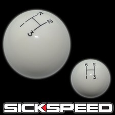 White Gumball 3rul Shift Knob Manual Short Throw Gear Shifter Selector 12x1.75