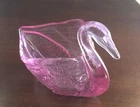 Vintage Fenton Dusty Rose Pink Glass Swan Trinket Dish