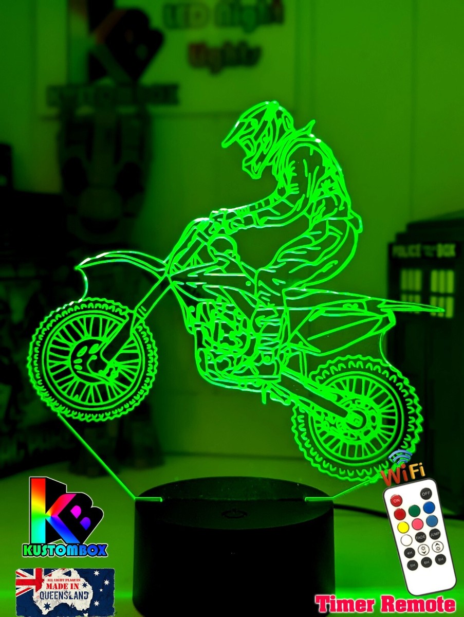 Motorcycle 3D Decorative Lamp Novelty Gift 3D Night Light Colorful Atmosphere LE - Foto 13