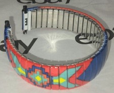 Vintage NOS 17 mm Southwest Motif Twist O Flex Watchband
