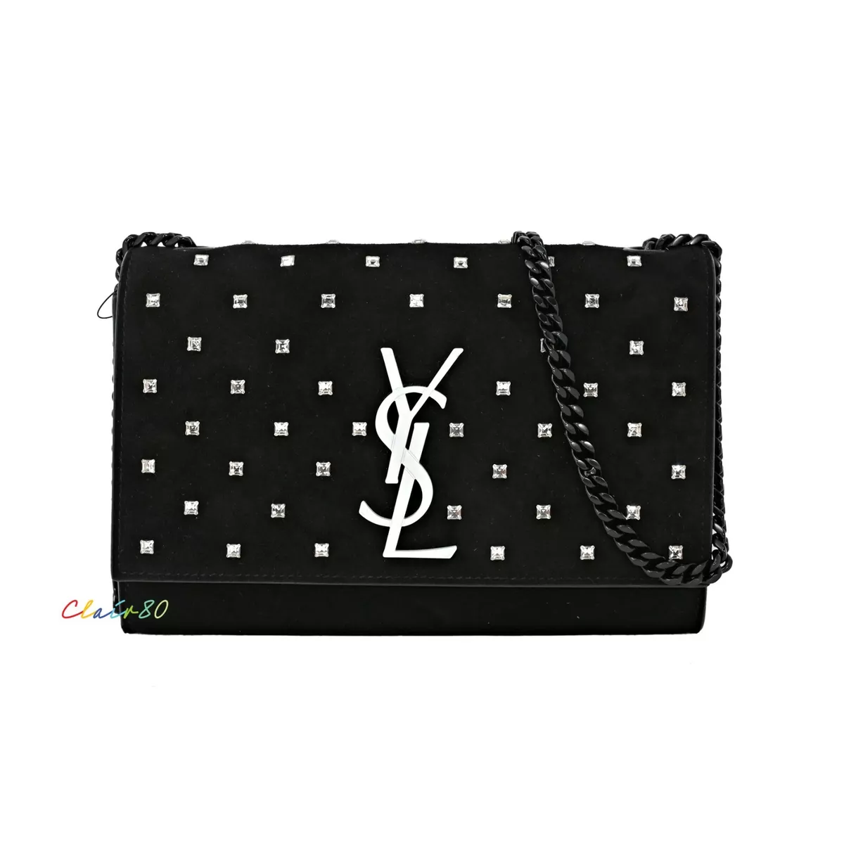 Saint Laurent Kate Small Studded Crystal Shoulder Bag