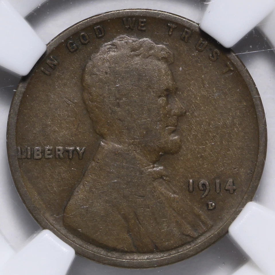 1914-D Lincoln Wheat Cent Penny NGC VG8 Key Date QANAT - Image 2 of 3