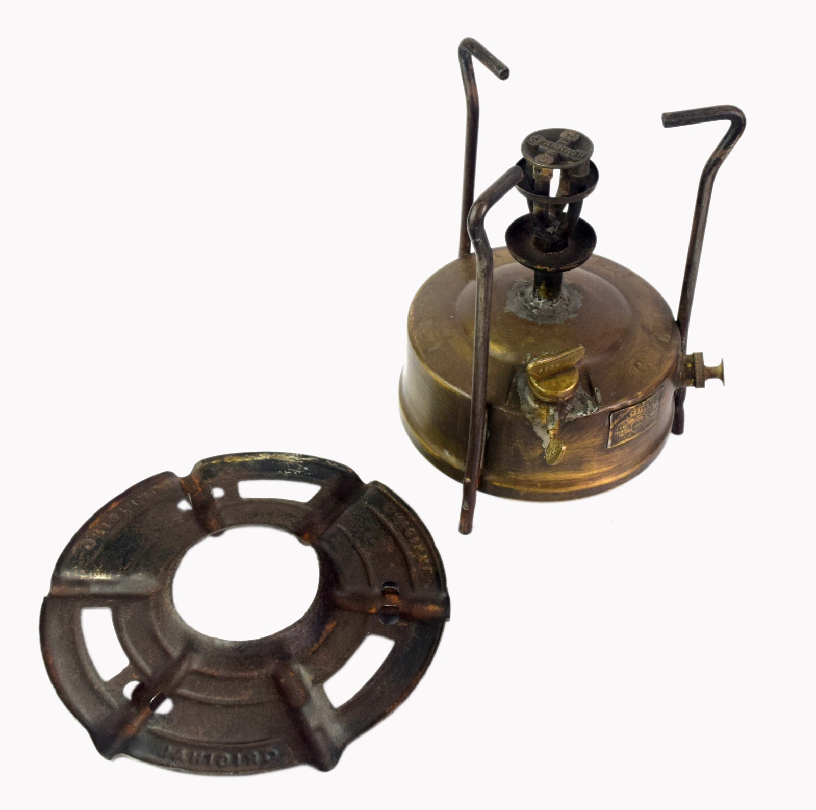 Old Indian Primax Brand Iron Kerosene Pressure Stove With Brass Tank. G66-1257