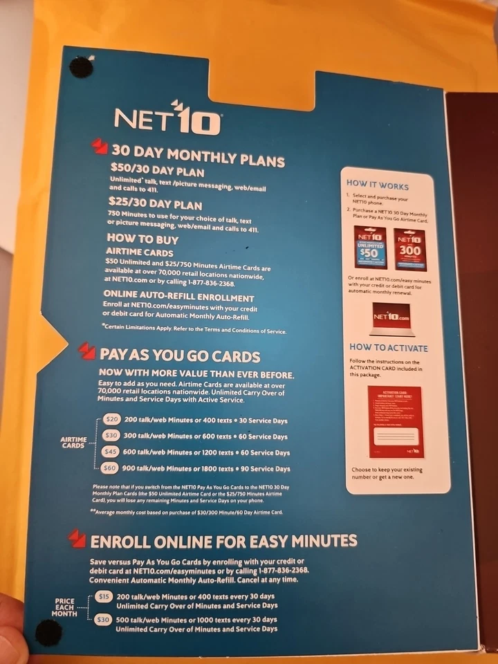 NEW LG 320G - NET10 Unlimited Prepaid Cell Phone - Black **NEW/SEALED** - Image 3 of 4