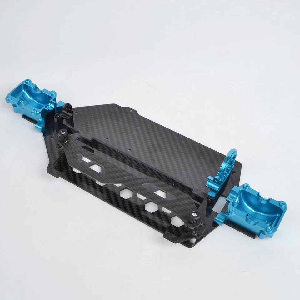 Aluminum Lower Deck Gearbox Cover Carbon Chassis Kit for Tamiya TT02B MS TT-02BR - Image 2 of 4