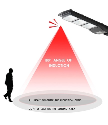 Solar Powered Street Light Motion Sensor w/ Remote Control Wall Mount 8000 lumen - Picture 6 of 7