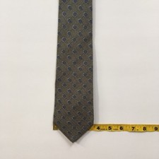 Giorgio Armani tie l 56" w 3.5" green blue 100 silk made in Italy tie pa0723