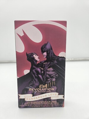 Revolution Batman & Cat Woman Dangerous Love 3pc Lip kit Rare New