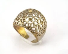 Ring Adjustable Ring Bezel Raw brass  18mm 8US inner size - Adjustable  2646