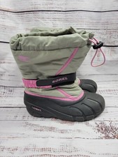 Sorel Girls Sz4 Flurry Winter Boots Kids Youth Insulated Snow Shoes Strap Warm
