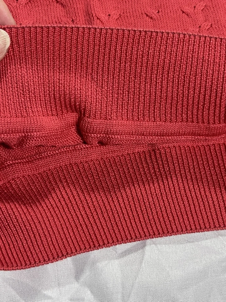 Chaleco Suéter Callaway Golf Collection Para Hombre Grande Cuello en V Rojo/Naranja Algodón Pima Foto 4 de 4