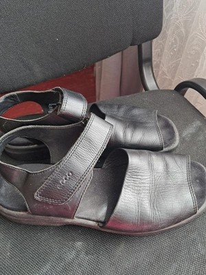 Women Ecco Heels Black Leather 40 #3Q7T