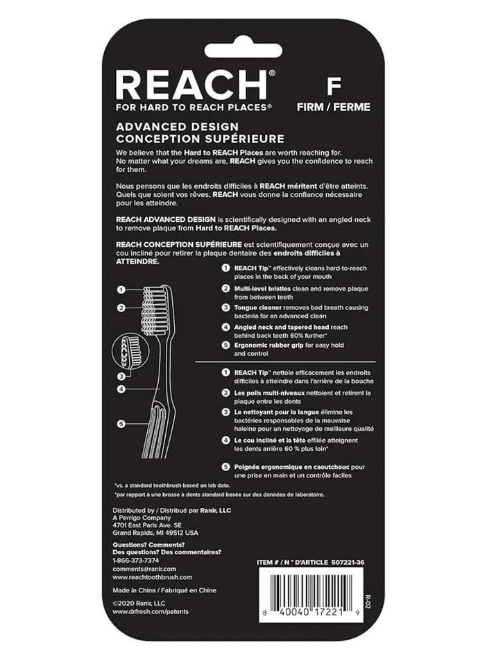 2 Packs - Reach Toothbrush Advanced Design Firm Bristles 7 Count Value Pack - Image 2 of 3