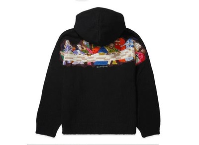 Supreme Last Supper Embroidered Zip Up Hooded Sweater 