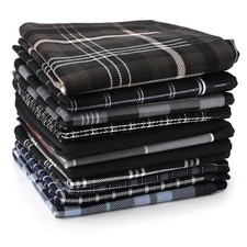 11 Pack Cotton Men's Handkerchiefs, 17" Soft Handkerchiefs for Men, Large