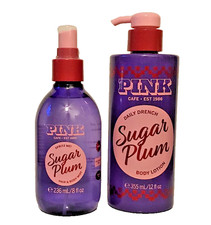 SUGAR PLUM FRAGRANCE MIST SPRAY DAILY BODY LOTION VICTORIA'S SECRET PINK 2 pc