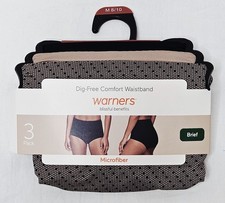 Warners Blissful Benefits Microfiber Brief 3 Pack Choose Medium Large or XL