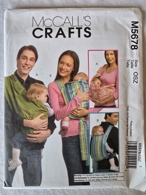 McCall's M5678 Crafts Pattern Baby Carriers in 3 Sizes Uncut
