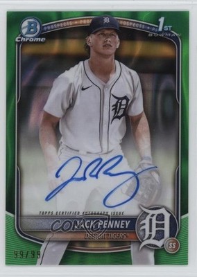 2025 Bowman Chrome Prospect Green Lava Refractor 99/99 Jack Penney Auto y8x