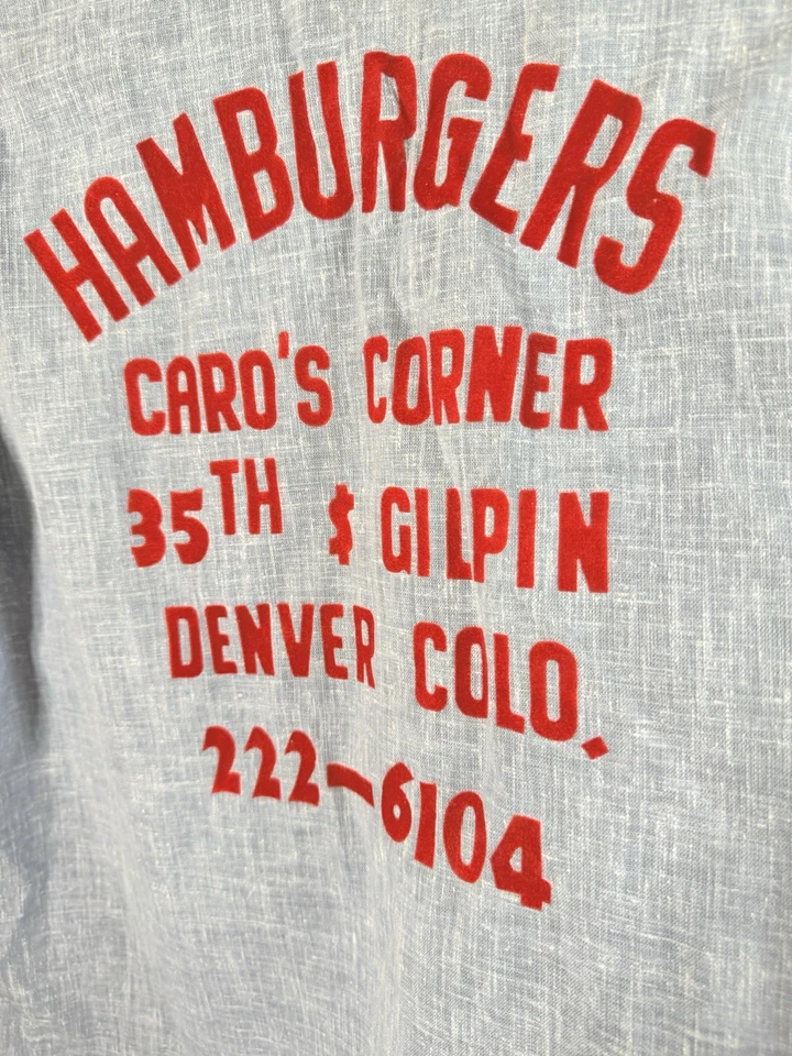 Camisa de Bowling Vintage Terciopelo Rojo Hierro Sobre Hamburguesas Nat Nast Rockabilly Mujer M Foto 4 de 4