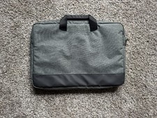 Gray Laptop Bag with Handle and Black Trim 18" Diagonally