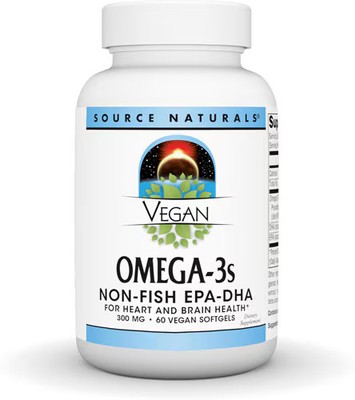 2 X Source Naturals Vegan Omega-3s EPA-DHA -- 300 mg - 60 Vegan Softgels