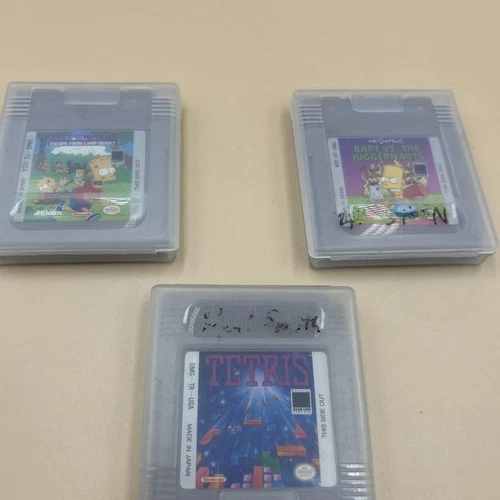 New Listing3 Bart VS The Juggernauts Tetris & Bart Escape Nintendo Gameboy Simpsons Tested