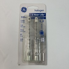 Ge Lighting 2-pk 300-watt Quartz Line Halogen Heavy-duty Lamps T2.5 Bulb R7 Base