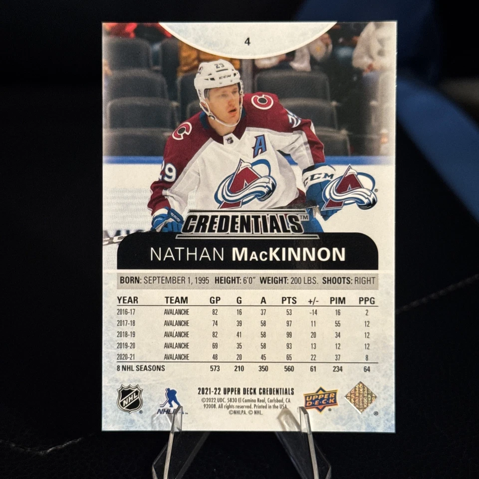 2021-22 Upper Deck Credentials - Nathan MacKinnon #4 Pink /49 - Image 4 of 4