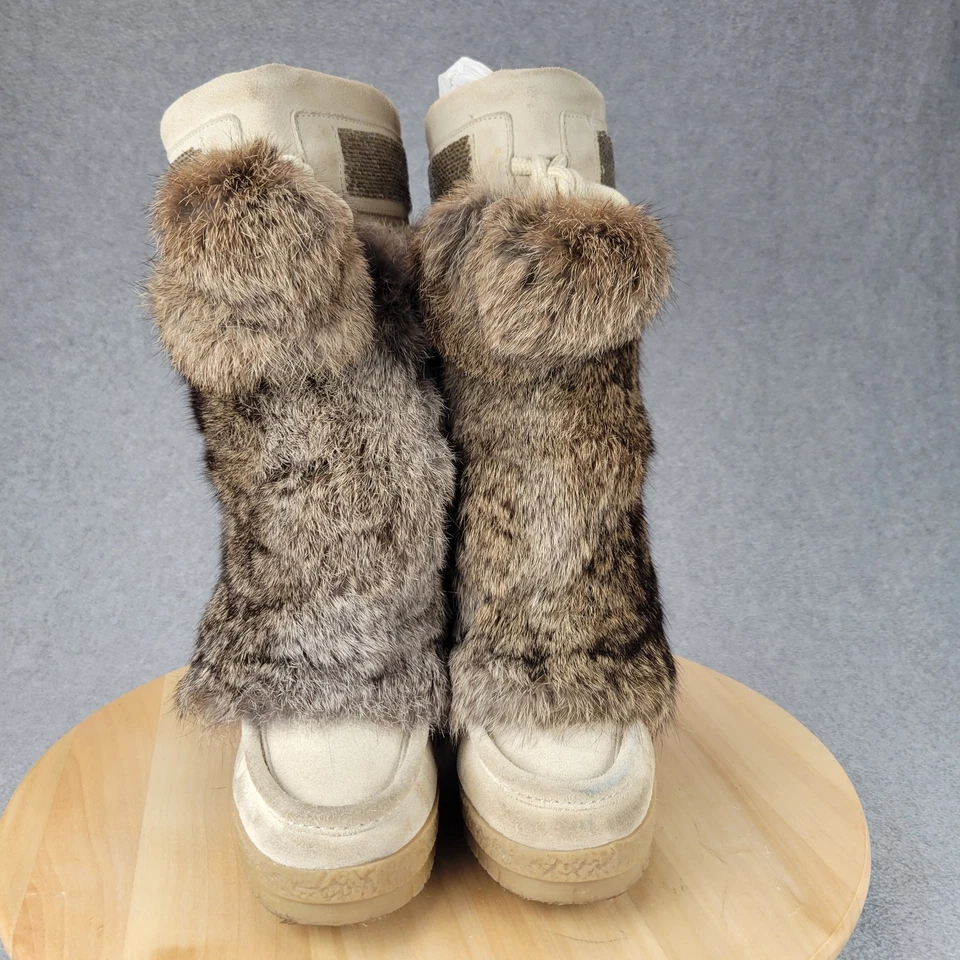 Botas Coach Maryann Beige Piel de Conejo Talla 6 B Hechas en Italia Foto 3 de 4