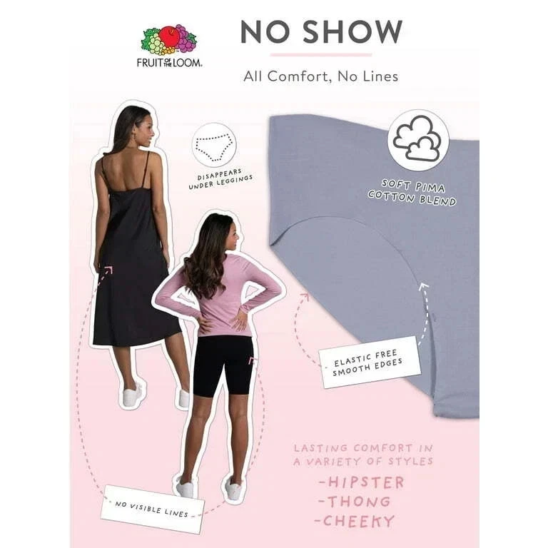 Nuevo en caja Tanga Mujer Fruit Of The Loom 3 Pares No Show Talla S/5 Foto 2 de 2