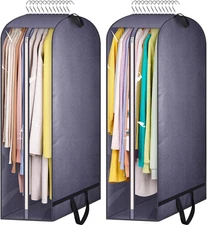 10" Gusseted Clear Garment Bags for Hanging Clothes Storage, 43" Suit Bags for C