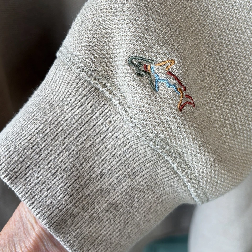 Greg Norman Sweatshirt Mens 2XL Light Tan Crewneck Shark Logo Golf Pullover - Image 3 of 4