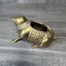 Vintage Indian Dhokra Frog Vessel Brass Bronze Bastar Tribal Folk Art