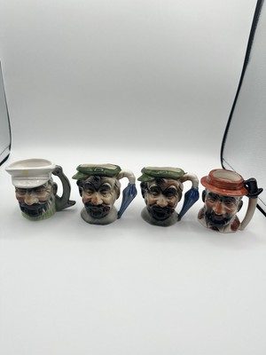 Lot of 4 Fantastic Pirate Character Toby Jugs Mugs Royal Doulton Style