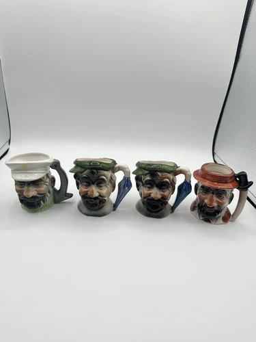 Lot of 4 Fantastic Pirate Character Toby Jugs Mugs Royal Doulton Style