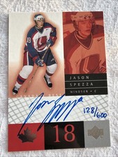 2000-01 UD CHL Prospects hockey Jason Spezza Canada's Best rookie auto /600 card. rookie card picture