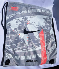 Nike Mercurial Soccer Drawstring Tote Carry Shoe Dust Gym Bag Grey Black 16x13