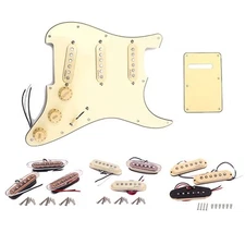 Loaded SSS Pickguard Alnico V Pickup Back Plate 500k Pots for Stratocaster Strat