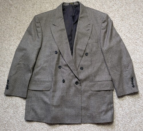 Oscar de la Renta, Giacca blazer doppiopetto Oscar De La Renta vintage uomo 46R pied de poule