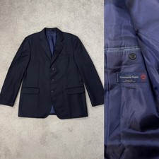 Ermenegildo Zegna Traveller Men's Navy Blue Wool Blazer Jacket Size 42 - XL