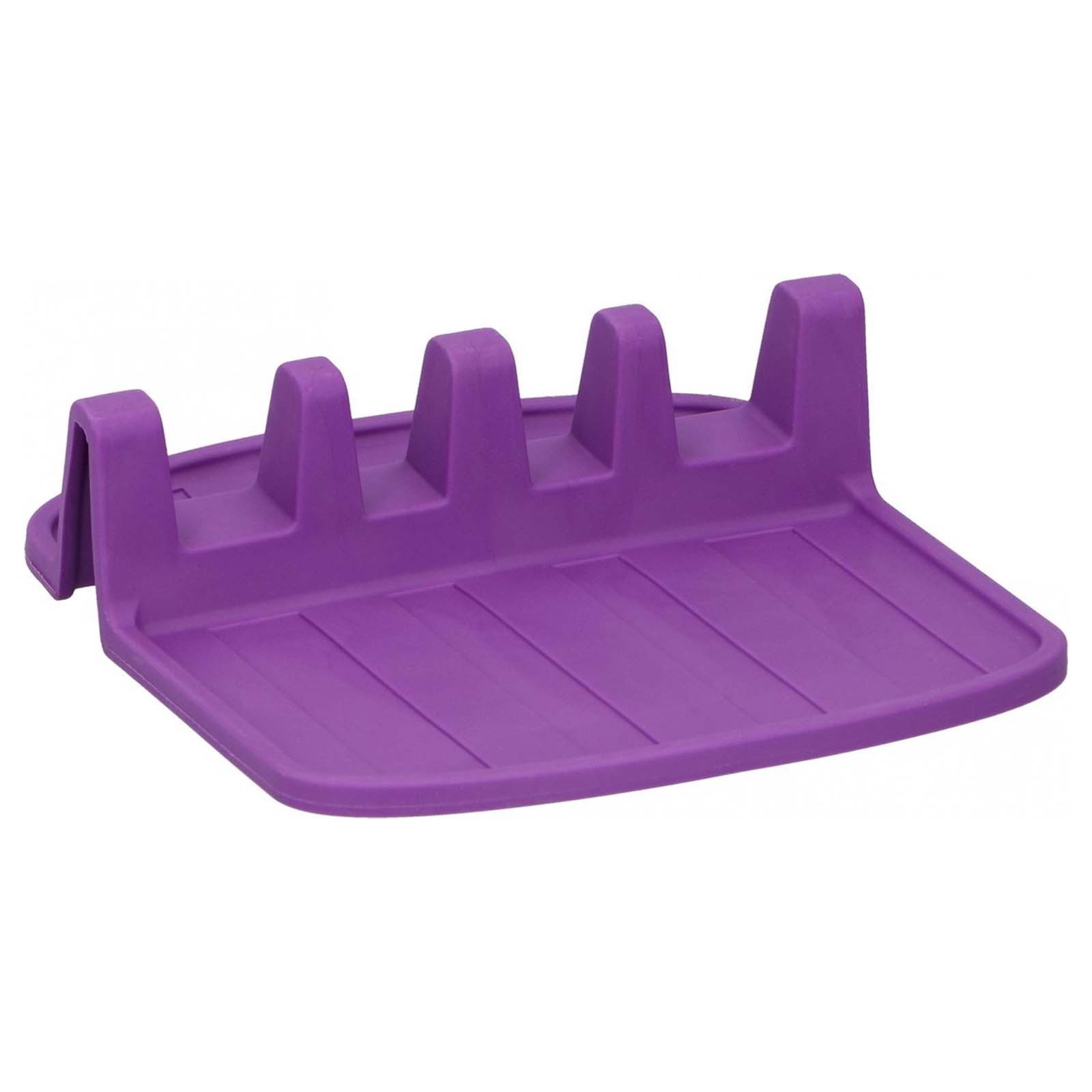 Repose cuillère compact silicone violet Alpina 15x14cm support ustensile plan travail