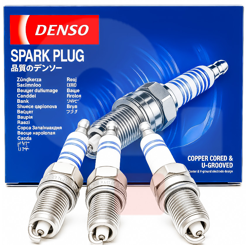 Denso Spark Plug Kit 3Pc 12mm Thread 26.5mm VXUHC22G OE 09482-00663
