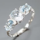 Handmade Natural Blue Topaz Ring 925 Sterling Silver Size 8 /R467091