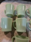 VINTAGE FIRE KING JADEITE D HANDLE OVEN WARE COFFEE CUPS 8 OZ GREEN 7PCS  — photo 2