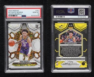 2023 Mosaic NBA Debut White Sparkle Prizm Keyonte George PSA 10 GEM MT Rookie RC