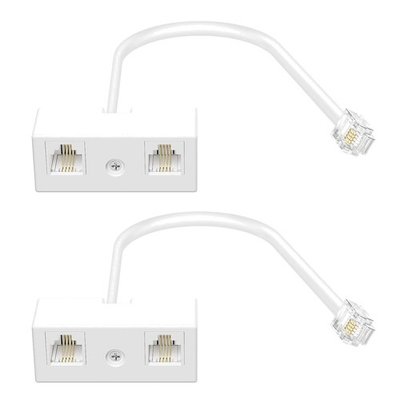 #ad Versatile RJ11 Wall Jack Splitter Connect Two Telephones or Modems Easily $16.42